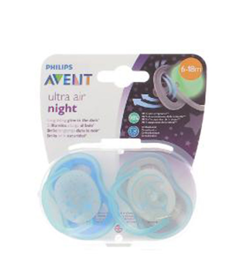 Avent Ultra Air Night sucette 6-18 mois Lot de 2