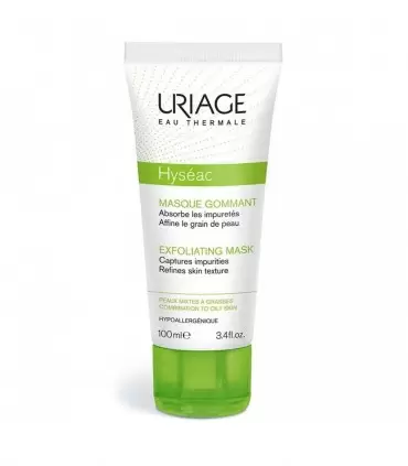 URIAGE HYSÉAC MASQUE GOMMANT 100ML ABSORBE LES IMPURETÉS – LISSE LE GRAIN DE LA PEAU