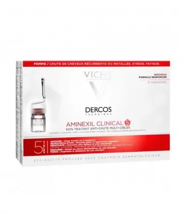 VICHY DERCOS AMINEXIL CLINICAL 5 FEMMES 21 AMPOULES MONODOSES